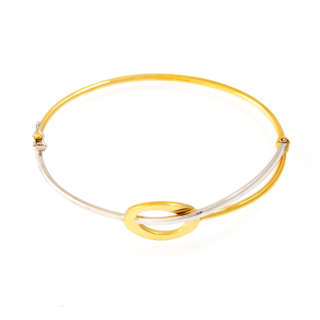 Bracelet jonc or jaune or blanc ovale – Bijouterie LÉA · Atelier